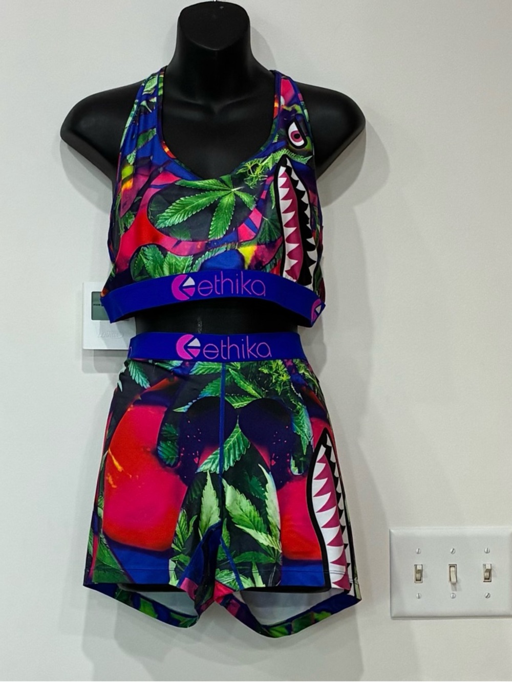 ethika Multicolor Leaf & Shark Tooth Active Two-Piece